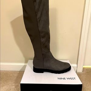 Gray Over the Knee Boots